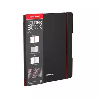 Тетрадь общая ученическая в съемной пластиковой обложке ErichKrause FolderBook Accent А5+, 48 листов в клетку, красная