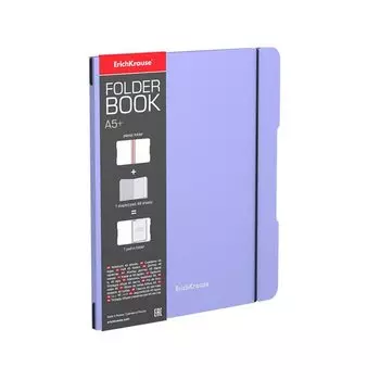 Тетрадь общая ученическая в съемной пластиковой обложке ErichKrause FolderBook Pastel А5+, 48 листов в клетку, фиолетовая