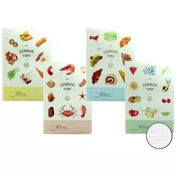 Тетрадь "Dinner Time" А5, 44 листа, в клетку, 14,2 х 21 см, в ассортименте