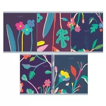 Тетрадь "Фантастический сад" А5, 48 листов, в клетку, в ассортименте