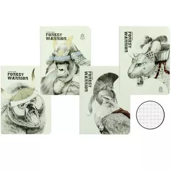 Тетрадь "Forest Warrior" А6, 24 листа, в клетку, в ассортименте