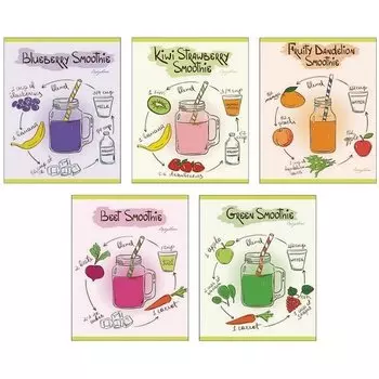 Тетрадь "Модные рецепты" А5, 48 листов, в клетку, в ассортименте