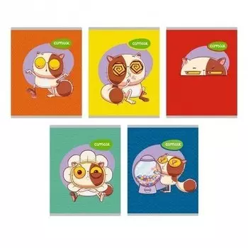 Тетрадь "Прикольный кот" А5, 48 листов, в клетку, в ассортименте