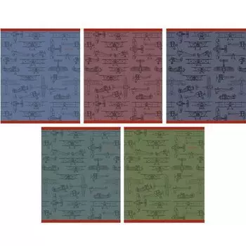 Тетрадь "Самолеты (орнамент)", А5, 48 листов, клетка