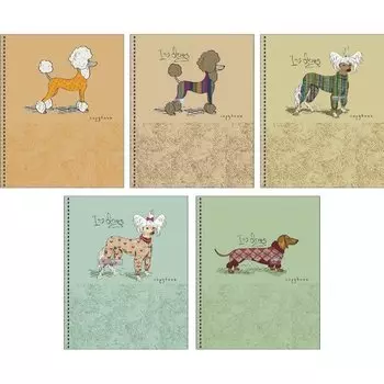 Тетрадь "Стильные собачки" А5, 48 листов, в клетку