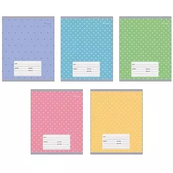 Тетрадь "В горошек" А5, 12 листов, в клетку, в ассортименте