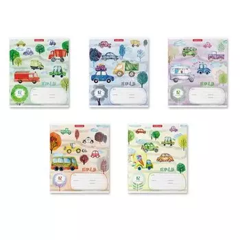 Тетрадь школьная ученическая ErichKrause Автопарк, 12 листов в линейку