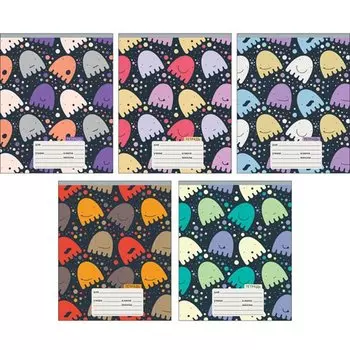 Тетрадь "Весёлый орнамент" А5, 12 листов в линейку, в ассортименте