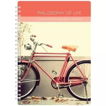 Тетрадь в клетку "Bicycles" на спирали в мягком переплете А5