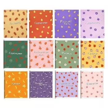 Тетради общие в наборе Be Smart Fruits, в клетку/в линейку, 48 листов, 165 х 203 мм, 12 предметов