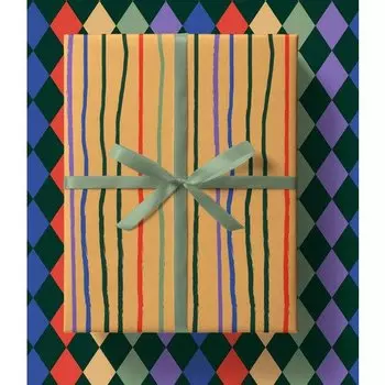 Упаковочная бумага Bummagiya Ромбы и полоски, 100 х 70 см