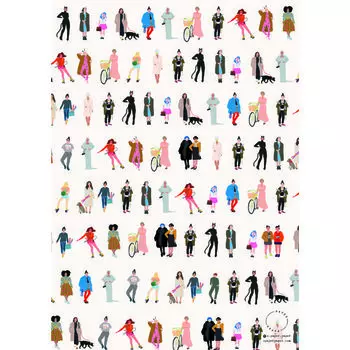 Упаковочная бумага "Девушки", 70 х 100 см