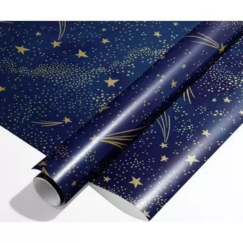 Упаковочная бумага Звёзды на тёмно-синем фоне