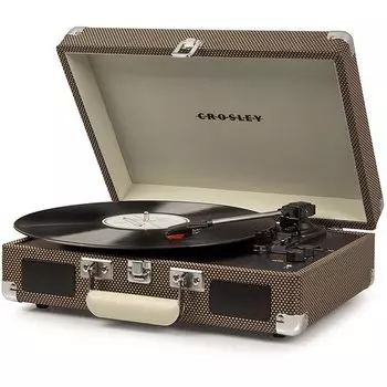 Виниловый проигрыватель Crosley "Cruiser Deluxe Tweed CR8005D-TW", коричневый
