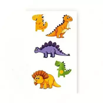 Временная татуировка Tattooshka мини "Оранжевые динозаврики"