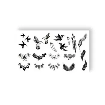 Временная татуировка Tattooshka мини "Перья"