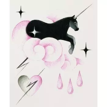 Временное тату "Unicorn cloud"