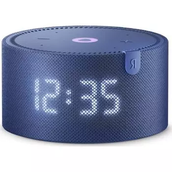 Яндекс.Станция Мини Плюс YNDX-00020 с часами и голосовым помощником, черная, синяя