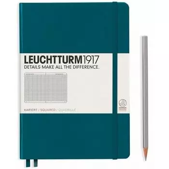 Записная книжка А5, в клетку, зеленая