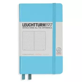 Записная книжка А6, в точку, голубая