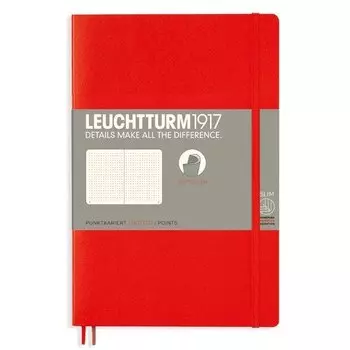 Записная книжка B6+, в точку, красная