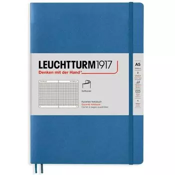 Записная книжка Leuchtturm А5, в клетку, деним, 123 страницы, мягкая обложка