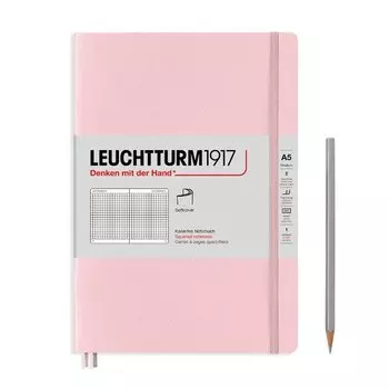 Записная книжка Leuchtturm А5, в клетку, розовая, 123 страниц, мягкая обложка