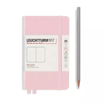 Записная книжка Leuchtturm A6, нелинованная, розовая, 187 страниц, твердая обложка