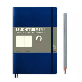 Записная книжка Leuchtturm Paperback В6+, нелинованная, темно-синий, 123 страниц, мягкая обложка