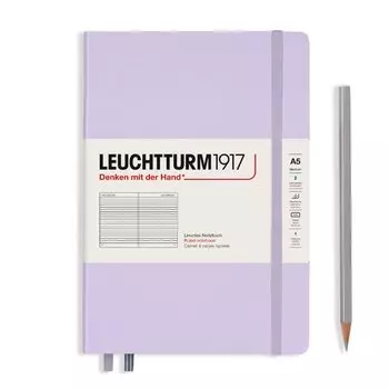 Записная книжка Leuchtturm, в линейку, 251 страница, сиреневый, твёрдая обложка, А5