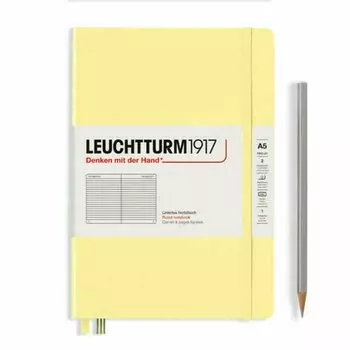 Записная книжка Leuchtturm, в линейку, 251 страница, ванильный, твёрдая обложка, А5