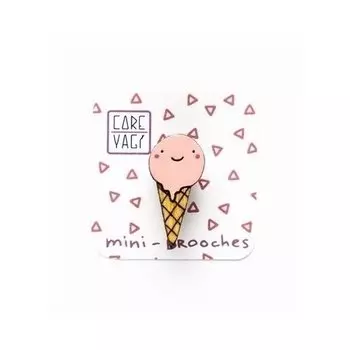 Значок деревянный "Мороженое", в ассортименте