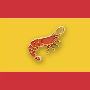 Значок металлический "Креветка"