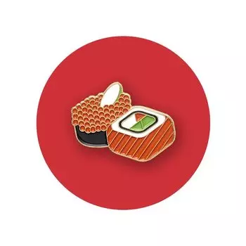 Значок металлический "Роллы"