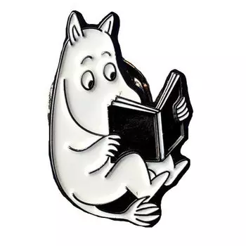 Значок Подписные издания Муми-тролли. Муми-тролль с книгой