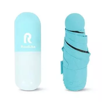 Зонт компактный в чехле RoadLike, голубой