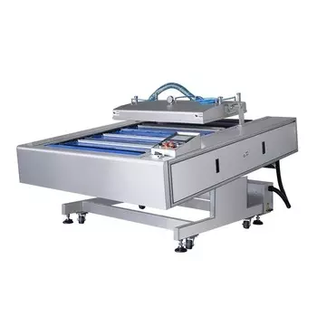 Автоматическая вакуум упаковочная машина конвейерного типа Hualian Machinery HVB-1020F/1 (DZ-1020F)