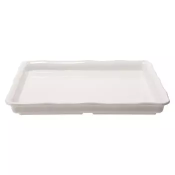 Блюдо 35х30х4,5см прямоуг. с бортом White пластик меламин P.L. Proff Cuisine | 1412