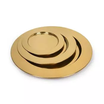 Блюдо круглое 12 Luxstahl RGS-PJ102-D 300мм нерж/золото