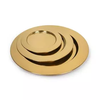 Блюдо круглое 15 Luxstahl RGS-PJ102-D 400мм нерж/золото