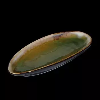 Блюдо овальное 12х5,3 310х135мм, синий+зеленый Corone Verde