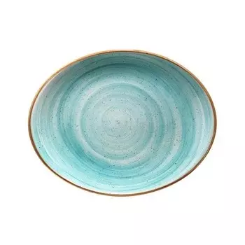Блюдо овальное Bonna Aqua Aura AAQ MOV 31 OV 31х24 см, без борта, голубое