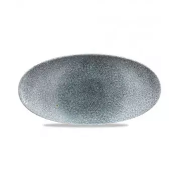 Блюдо овальное Churchill RKTBOV351 CHEFS 34,7х17,3см, без борта, цвет Raku Topaz Blue, Studio Prints