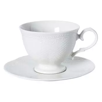 Чайная пара 200 мл белая d 9,3 см h7,2 см Aristocrat Noble | 313600/313009