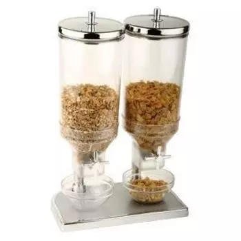 Диспенсер для мюсли 2х4,5л 22х17,5х52см поликарб. с крышк. APS 11807 нерж