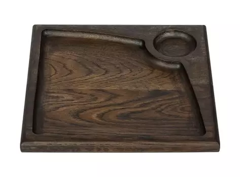 Доска для подачи 245х245 мм с отделением для соусника