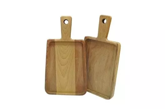 Доска для подачи прямоугольная 350*195*20мм с ручкой, бук Resto (Россия) | 1807