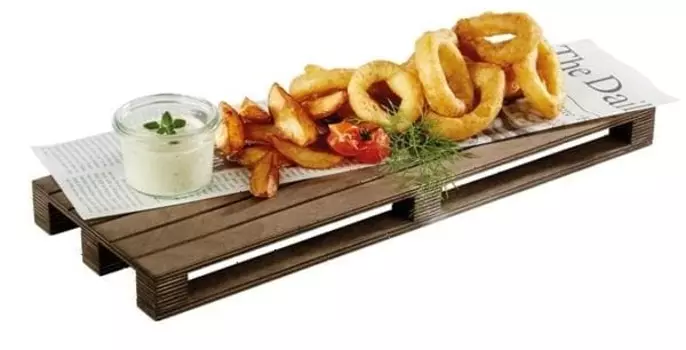 Доска для подачи прямоугольная 400*150*30мм Паллета темное дерево APS | 882