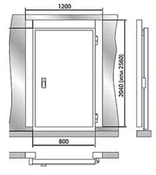 Дверной блок Polair 1200x2040 мм (световой проём 800x1850 мм) (1060004d)