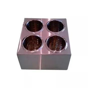 Емкость для столовых приборов 4 стакана нерж. квадрат Resto (Китай) | 751/1